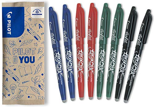 PILOT FriXion Ball 0.7 Set – 6 Stück: 2x Blau/Schwarz/Rot/Grün – Radierbare Tintenroller 0,4 mm Strichstärke, angenehme Schreibführung beim Schreiben, thermosensitive Tinte, mit austauschbarer Mine von PILOT