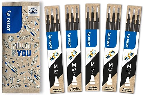 PILOT FriXion Ersatzminen 0.7 – 15 Stück – Farbe Schwarz – FriXion Nachfüllminen mit radierbarer Tinte – Kompatibel mit FriXion Ball & FriXion Clicker 0.7 – mittlere Stärke – Gel-Tintenrollermine PILOT FriXion Ersatzminen 0.7 – 15 Stück – Farbe Schwarz – FriXion Nachfüllminen mit radierbarer Tinte – Kompatibel mit FriXion Ball & FriXion Clicker 0.7 – mittlere Stärke – Gel-Tintenrollermine von PILOT