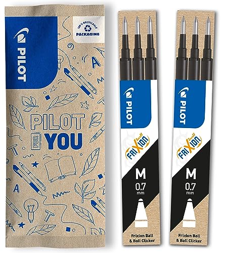 PILOT FriXion Ersatzminen 0.7 – 6 Stück – Farbe Schwarz – FriXion Nachfüllminen mit radierbarer Tinte – Kompatibel mit FriXion Ball & FriXion Clicker 0.7 – mittlere Stärke – Gel-Tintenrollermine PILOT FriXion Ersatzminen 0.7 – 6 Stück – Farbe Schwarz – FriXion Nachfüllminen mit radierbarer Tinte – Kompatibel mit FriXion Ball & FriXion Clicker 0.7 – mittlere Stärke – Gel-Tintenrollermine von PILOT