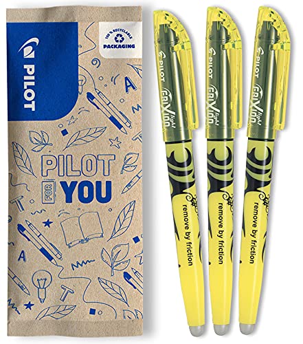 PILOT FriXion Light, Radierbarer Textmarker, (Neongelb), 1 stück (3er Pack) von Pilot