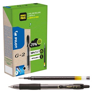 PILOT G2 Greenpack Gelschreiber-Set schwarz/transparent 0,4 mm, Schreibfarbe: schwarz, 1 Set von Pilot