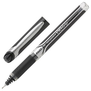 PILOT Hi-Tecpoint Grip V10 Tintenroller schwarz/transparent 0,7 mm, Schreibfarbe: schwarz, 1 St. von Pilot