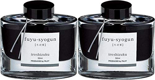 PILOT Iroshizuku Füllfederhalter-Tinte in Flasche, Fuyu-Syogun, Rigor of Winter, kühles Grau, 50 ml Flasche (69215) 2 Stück von Pilot