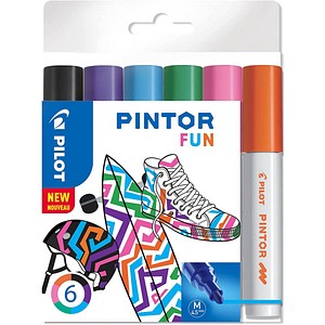 PILOT PINTOR FUN Kreativmarker farbsortiert 4,0 - 12,0 mm, 6 St. PILOT PINTOR FUN Kreativmarker farbsortiert 4,0 - 12,0 mm, 6 St. von Pilot