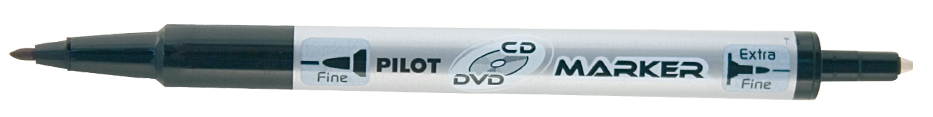 PILOT Permanent-Marker , Marker Twin,  CD/DVD, schwarz von Pilot