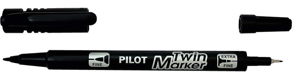 PILOT Permanent-Marker , Twin Marker, , extra fein, blau von Pilot