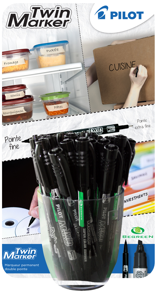 PILOT Permanent-Marker , Twin Marker, , schwarz, 30er Display PILOT Permanent-Marker , Twin Marker, , schwarz, 30er Display von Pilot