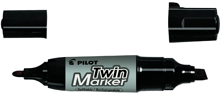 PILOT Permanent-Marker , Twin Marker Jumbo, , schwarz von Pilot