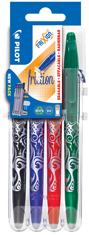 PILOT Tintenroller FRIXION BALL 07 Set2Go, 4er Etui Fun von Pilot