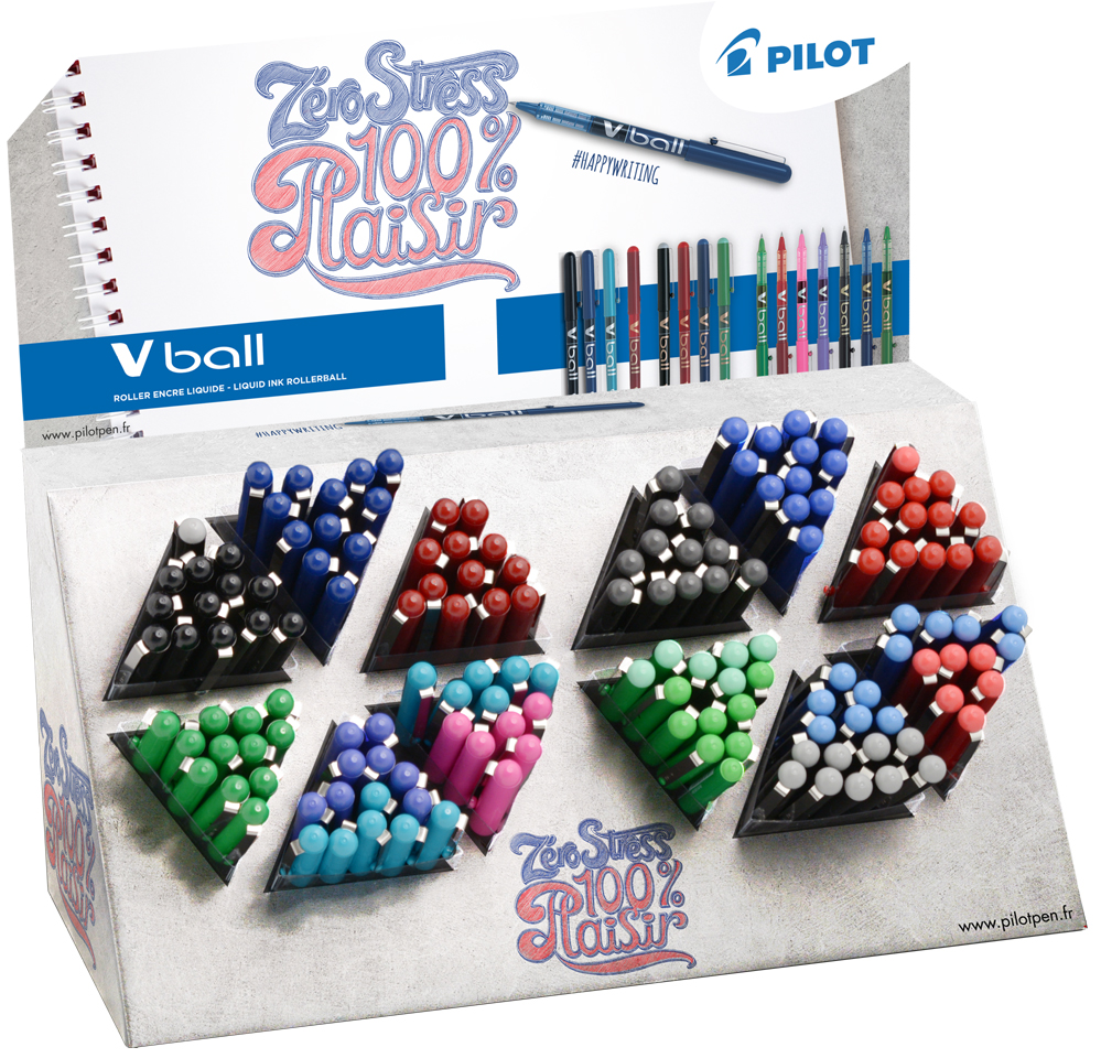 PILOT Tintenroller V-BALL 05/07/1.0, 180er Display von Pilot