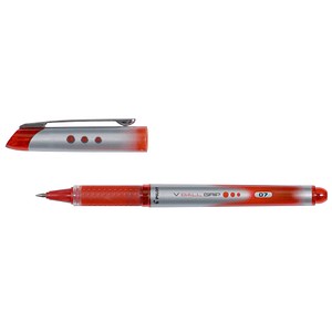 PILOT V-BALL GRIP 07 Tintenroller rot/silber 0,4 mm, Schreibfarbe: rot, 1 St. PILOT V-BALL GRIP 07 Tintenroller rot/silber 0,4 mm, Schreibfarbe: rot, 1 St. von Pilot