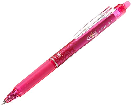 Pilot Frixion Clicker Rollerball, einziehbar, radierbar, 0,7 mm Spitze, Pink, 12 Stück von Pilot
