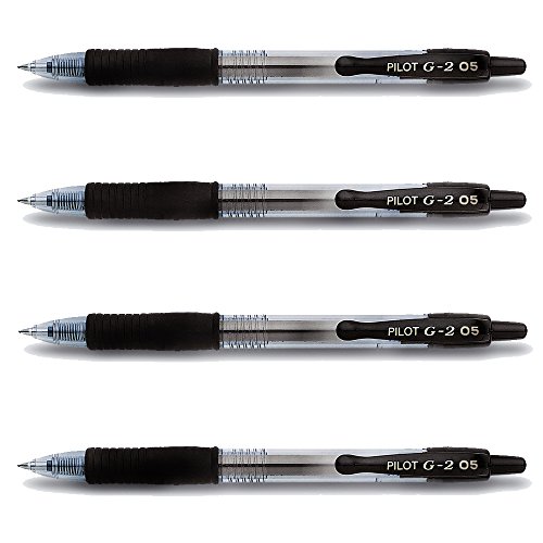 Pilot 4 x Gelschreiber G2-05 Strichstärke 0,3 mm - Schwarz von Pilot