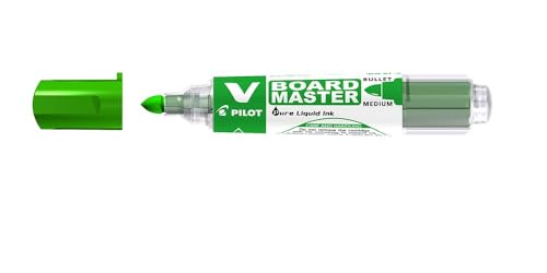 Pilot 454101004 Begreen V-Board Master Drywipe Marker, trocken abwischbar, Rundspitze M 4 mm, Grün, 10 Stück von Pilot