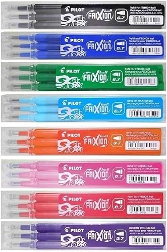 Pilot BL-FR7 Frixion Packung mit 1 Packung mit 3 Tintenpatronen für löschbare Tintenroller, 0,7 mm Spitze von Pilot