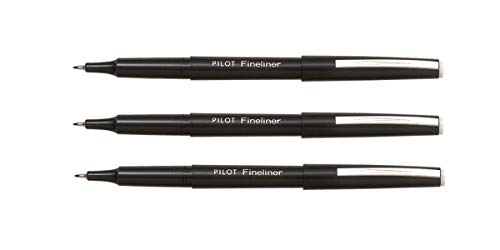 Pilot Fineliner extra fein, 0,4 mm, Schwarz, 3 Stück von Pilot