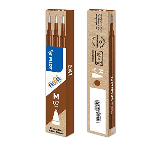 Pilot Frixion Ball Set mit 3 Ersatzminen für Tintenroller, Gel, wärmeempfindlich, mittlere Spitze braun Pilot Frixion Ball Set mit 3 Ersatzminen für Tintenroller, Gel, wärmeempfindlich, mittlere Spitze braun von Pilot