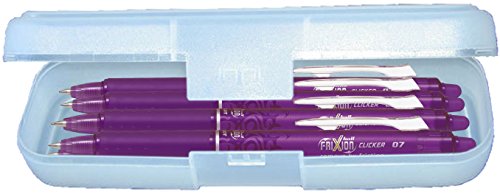 Pilot Frixion Clicker Feiner Tintenroller | versenkbare Spitze | Strichstärke 0,7 mm (medium) (Violett, 6er Pack + Stiftebox) von Pilot