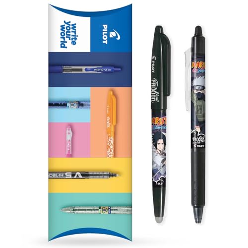 Pilot Frixion Heat/Friction radierbarer Tintenroller FR7 Naruto Shippuden Limited Edition – mittlere Strichstärke 0,7 mm Spitze – Kissenpackung mit 2 Stiften – FriXion Ball + Clicker (schwarz) Pilot Frixion Heat/Friction radierbarer Tintenroller FR7 Naruto Shippuden Limited Edition – mittlere Strichstärke 0,7 mm Spitze – Kissenpackung mit 2 Stiften – FriXion Ball + Clicker (schwarz) von Pilot