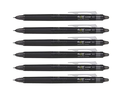 Pilot Frixion Point Clicker Pen – 0,5 mm feine Synergiespitze – schwarze Tinte – Packung mit 6 Stück – Lieferung lose Pilot Frixion Point Clicker Pen – 0,5 mm feine Synergiespitze – schwarze Tinte – Packung mit 6 Stück – Lieferung lose von Pilot