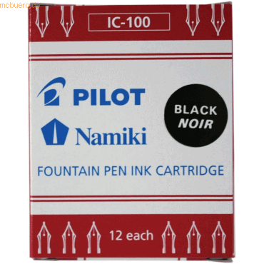 Pilot Füllhalterpatrone IC-100 VE=12 Stück schwarz von Pilot