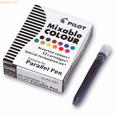 Pilot Füllhalterpatrone IC-P für Parallel Pen 12 Farben von Pilot