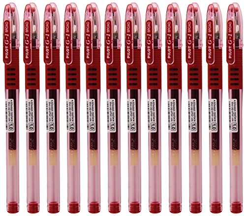 Pilot G-1 Grip Gelschreiber B 1,0 mm Schreibspitze 0,6 mm Strichbreite 12 Stück rot von Pilot