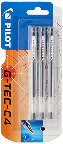 Pilot G-Tec C4 Tintenroller Gel Micro, 0,4 mm Spitze, 3 Stück schwarz von PILOT