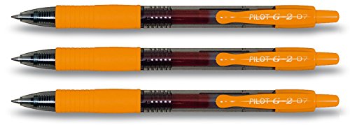 Pilot G2 Druck-Gelschreiber (3 Stifte, Orange) von Pilot
