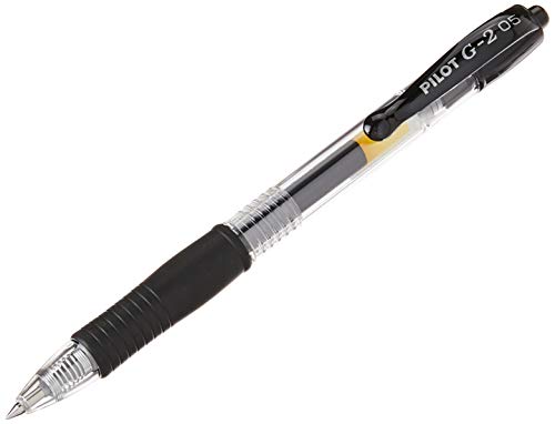 Pilot G205 Druck-Gelschreiber mit Gummi-Griffzone 0,5 mm Schreibspitze 0,3 mm Strichbreite 12 Stück schwarz von Pilot