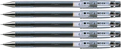 Pilot Gel-Tintenroller G-Tec C4, 0,4mm (5 Stück, schwarz) von Pilot