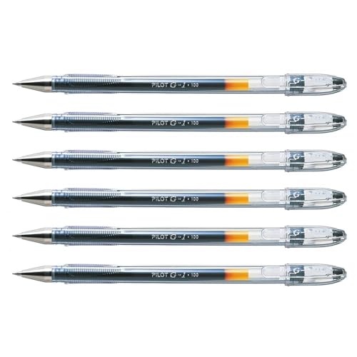 Pilot Gelschreiber, G-1, feine Spitze, 0,5, Schwarz, 6 Stück von Pilot