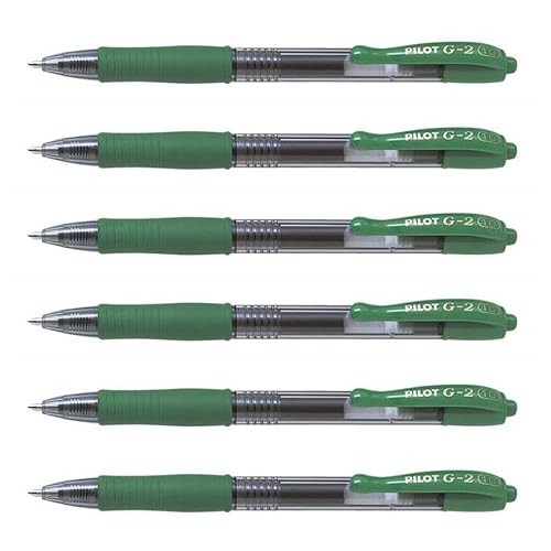 PILOT Gel-Tintenroller, einziehbar, G-2 07, mittlere Spitze, Grün, 6 Stück PILOT Gel-Tintenroller, einziehbar, G-2 07, mittlere Spitze, Grün, 6 Stück von Pilot
