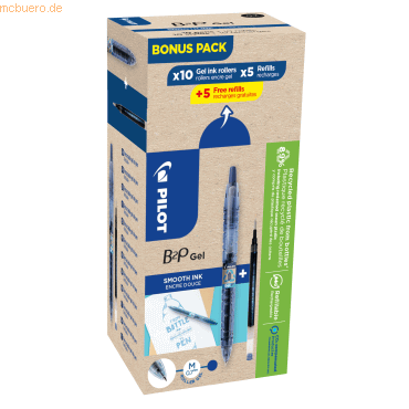 Pilot Gelschreiber B2P 2719703G10M 0,7mm blau Set 10+10 Minen Pilot Gelschreiber B2P 2719703G10M 0,7mm blau Set 10+10 Minen von Pilot