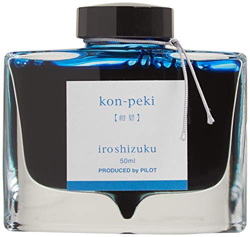 Pilot Iroshizuku 69212 Tinte für Füllfederhalter, Kon-Peki, Dunkelblau (Türkisblau), 50 ml Flasche von Pilot