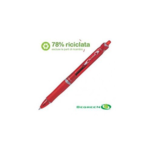 Pilot - Packung mit 10 Stück - Kugelschreiber Akroball Kunststoff 0,7 mm rot begreen von Pilot
