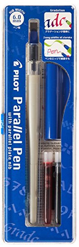 Pilot Parallel Pen Schönschreibfüller-Set mit roten und blauen Tintenpatronen, 6,0 mm Feder (90053) von Pilot