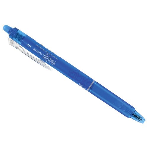 Pilot Pen 2270010 - Tintenroller Frixion Ball Clicker, Strichstärke 0,7 mm, hellblau, 1 Stück von Pilot