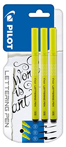 Pilot Pen 412000183 - Lettering Pen, Schreibfarbe Schwarz, in 1, 2 und 3mm, 3 Stück von Pilot