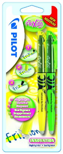 Pilot Pen 4136004B2 - Frixion Textmarker 2er Packung, radierbar, gelb und grün von Pilot