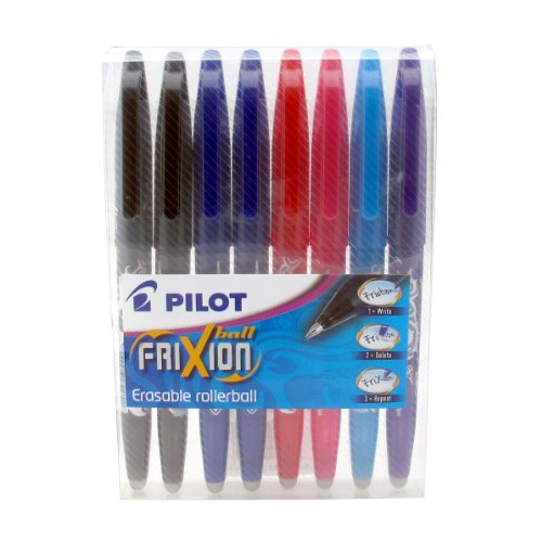 Pilot Pen Frixion Tintenroller radierbar 8 Stück farblich sortiert von Pilot