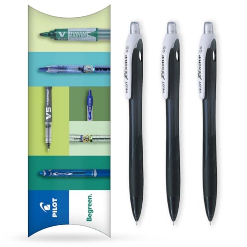 Pilot Rexgrip Druckbleistift, BeGreen-Reihe, 74 % recycelt, schwarzer Schaft, 0,5 mm Spitze, 3 Stück in Kissenverpackung Pilot Rexgrip Druckbleistift, BeGreen-Reihe, 74 % recycelt, schwarzer Schaft, 0,5 mm Spitze, 3 Stück in Kissenverpackung von Pilot