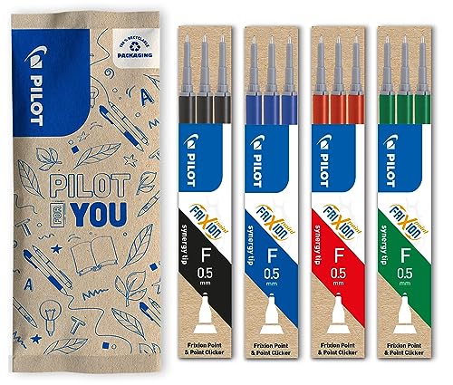PILOT - FriXion Ersatzminen 0.5-4 Sets mit 3 Minen - Radierbare Nachfüllminen - Kompatibel mit FriXion Point & FriXion Point Clicker - Blau, Schwarz, Rot, Grün - Feine Spitze (12 Minen) PILOT - FriXion Ersatzminen 0.5-4 Sets mit 3 Minen - Radierbare Nachfüllminen - Kompatibel mit FriXion Point & FriXion Point Clicker - Blau, Schwarz, Rot, Grün - Feine Spitze (12 Minen) von PILOT