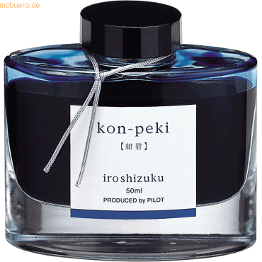 Pilot Tintenglas Iroshizuku 50ml (kon-peki) Deep Cerulean Blue von Pilot