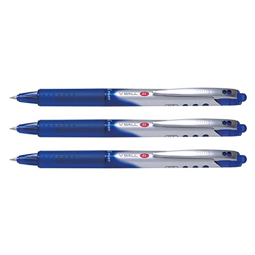 PILOT V-BALL 7 RT Tintenroller, einziehbar, mittlere Spitze, Blau, 3 Stück PILOT V-BALL 7 RT Tintenroller, einziehbar, mittlere Spitze, Blau, 3 Stück von Pilot