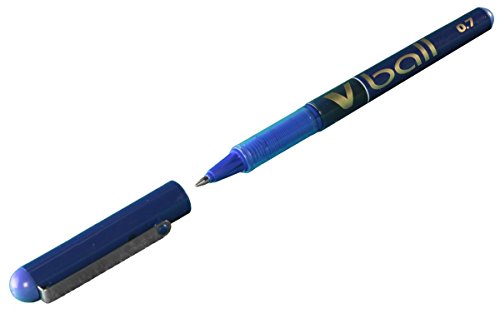 Pilot V-Ball Tintenroller (Flüssigtinte, 0,7 mm) 12 Stück blau von Pilot