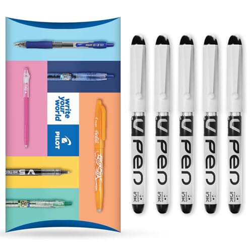 Pilot V PEN – radierbarer Einweg-Füllfederhalter – 0,6 mm Spitze – mittlere Linie – Brieftasche mit 5 Stück – schwarze Tinte Pilot V PEN – radierbarer Einweg-Füllfederhalter – 0,6 mm Spitze – mittlere Linie – Brieftasche mit 5 Stück – schwarze Tinte von Pilot