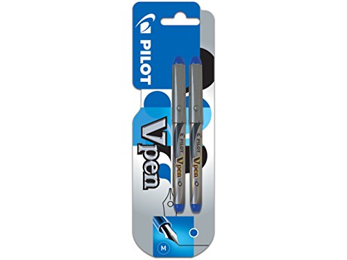 Pilot V-Pen Silver Einwegfüller, mittlere Spitze, Blau, 2 Stück von Pilot