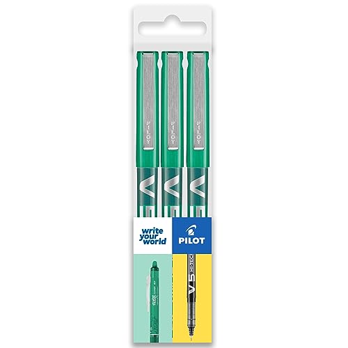 Pilot V5 Hi-Tecpoint Tintenroller, feine 0,5 mm Spitze, 3 Stück, Grün Pilot V5 Hi-Tecpoint Tintenroller, feine 0,5 mm Spitze, 3 Stück, Grün von Pilot