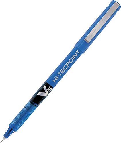 Pilot V5 Hi-Tecpoint Tintenroller (Nadelspitze, Flüssigtinte) 12 Stück blau von Pilot